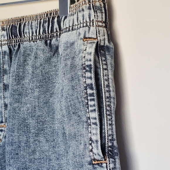 ZARA Elastic Waist Pull-On High Rise Waist Women's Mineral Wash Shorts Size M - Picture 3 of 7